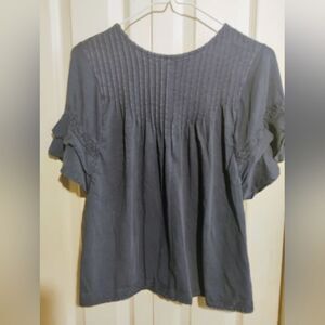 True CraftโBlue Flutter Sleeve Smocked Blouse